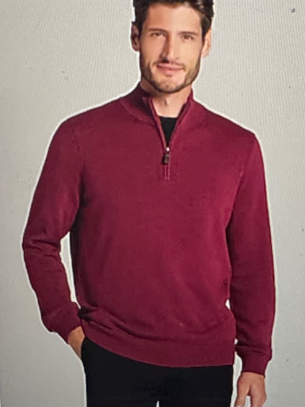 Jos A Bank merino wool 1/4 zip sweater sz XL